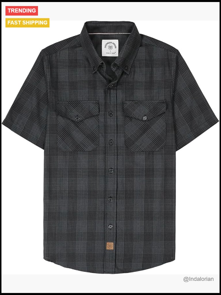 Men's Short Sleeve Button Down Shirt With Two Pockets